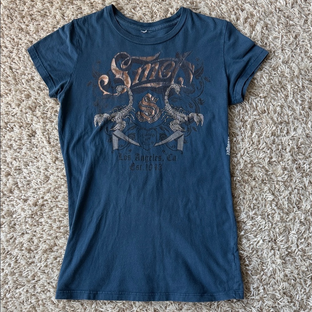 Ed Hardy ( Smets) Navy Graphic Tee